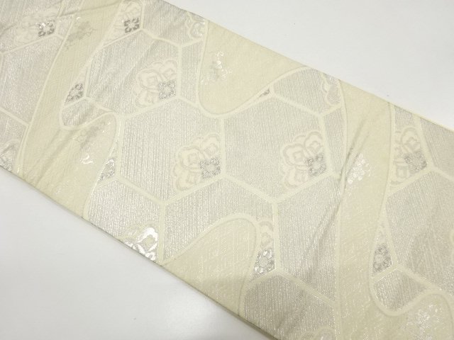 JAPANESE KIMONO / ANTIQUE FUKURO OBI / SILK / WOVEN KIKKO & FLOWER